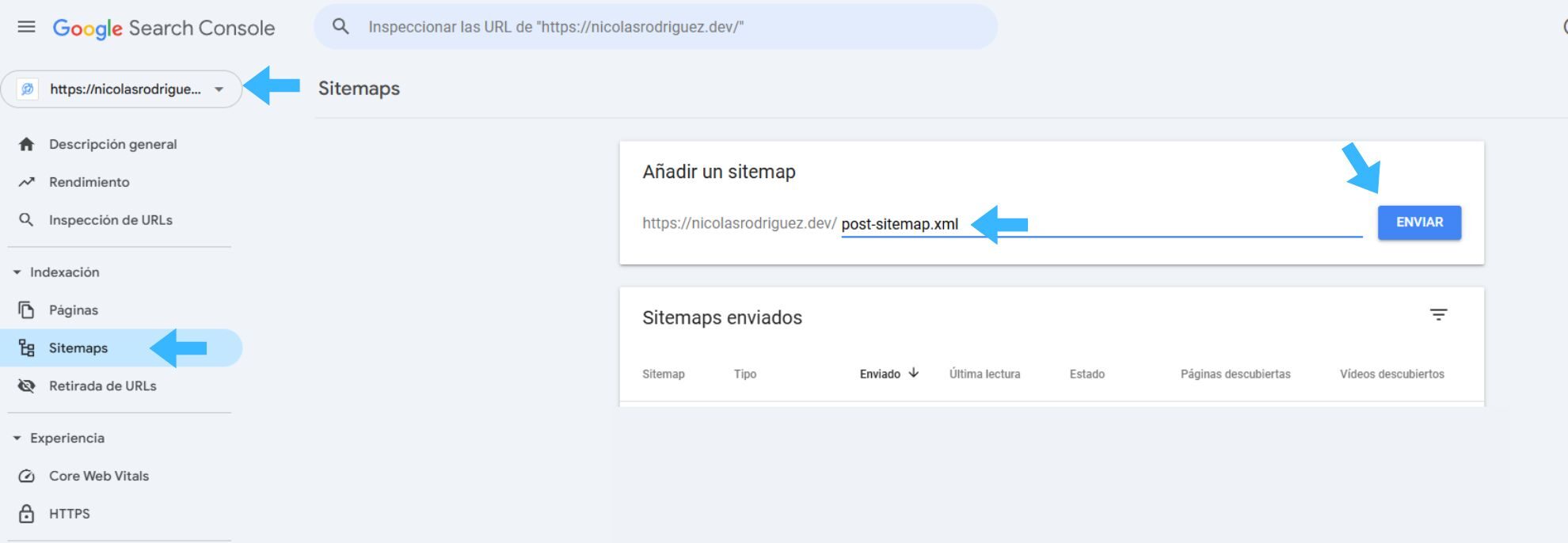 Enviar un sitemap a Google