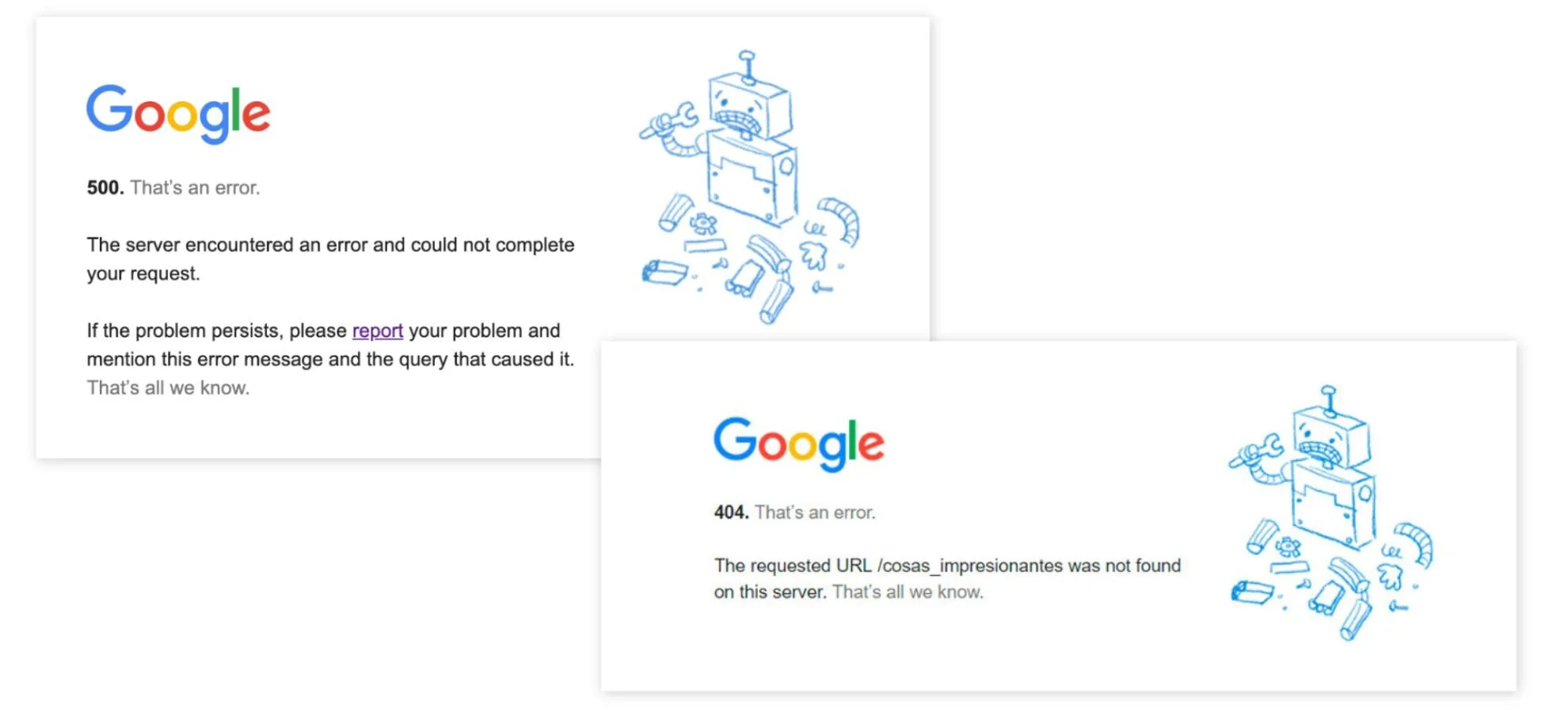 Errores de servidor comunes que bloquean la indexación