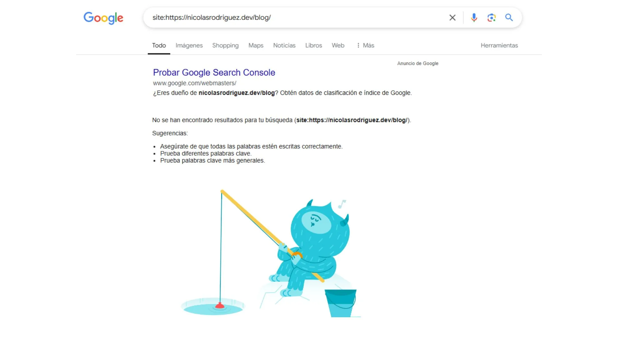 _Tu blog no está indexado en absoluto. Google no conoce tu sitio.