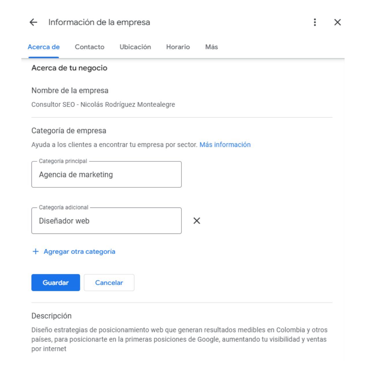 Añade categorías a Google Maps