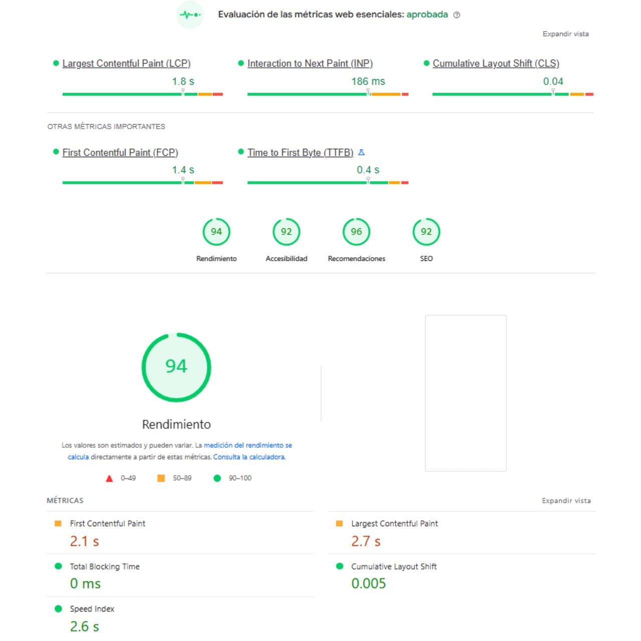 Optimización Técnica y UX para Móviles